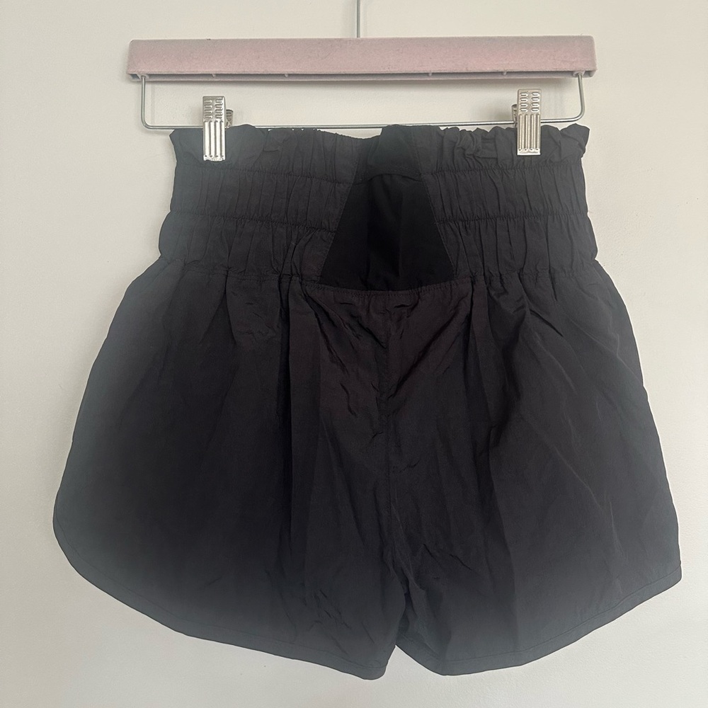 Free People Movement Black Smocked Waist Athletic Shorts Size S EUC - Picture 5 of 6